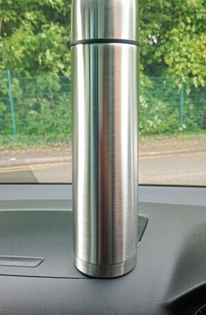 1000 ml Thermos Flask with Push Button, Double-Walled Stainless Steel Insulated