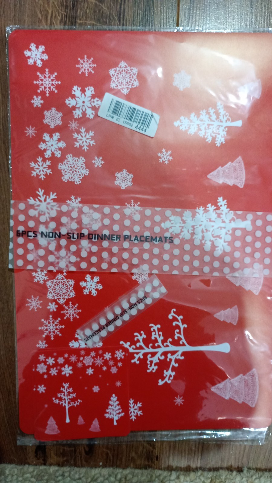 12pcs Christmas Dining Table Mats Set PVC Printing Placemats and Coasters UK - Image 5
