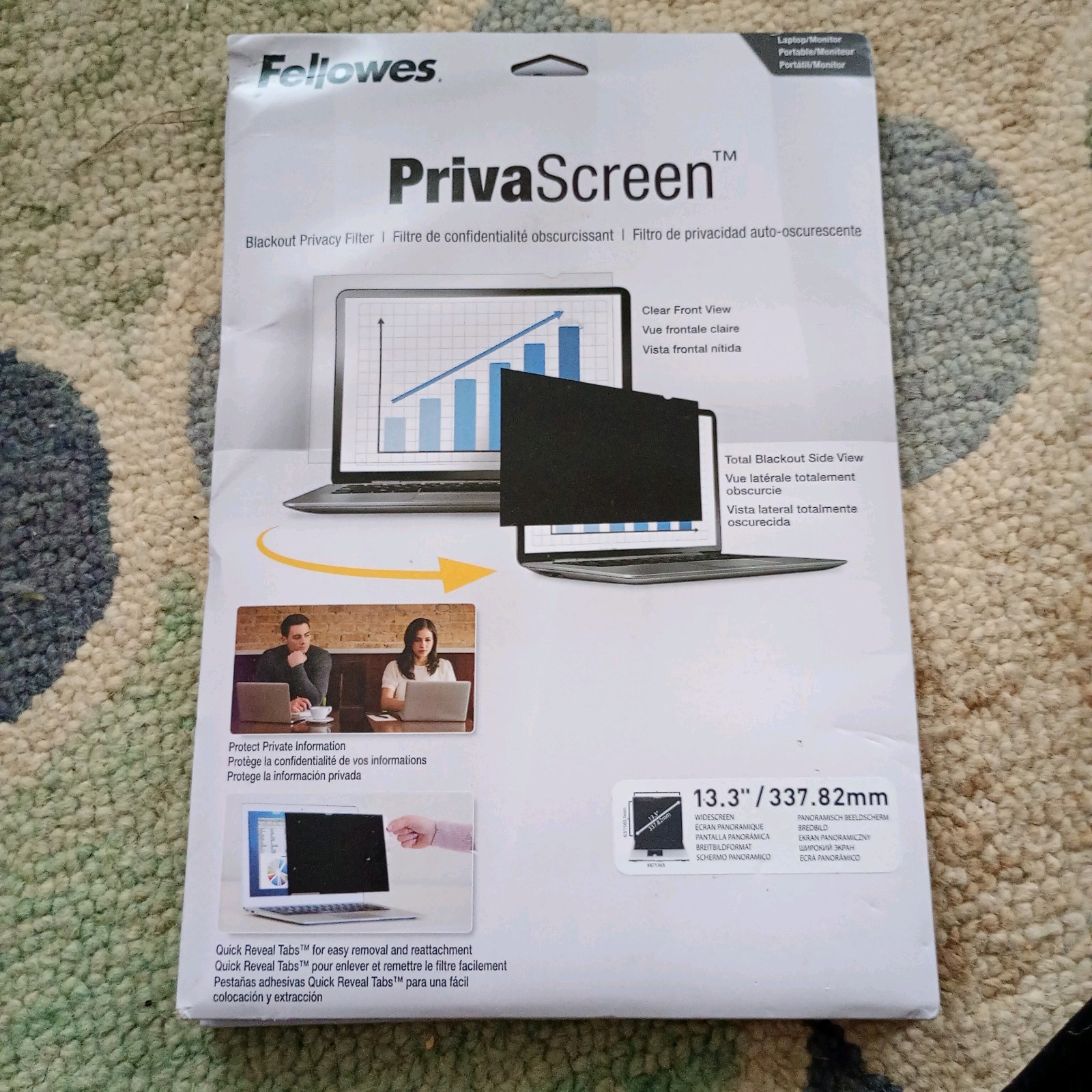 2x Black Out Privacy Filter Anti Glare Screen Protector for Laptop 13.3"