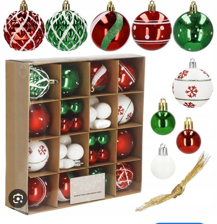 Christmas Baubles and Ornaments – Decorative Hanging Ball Set 42pcs - Image 3