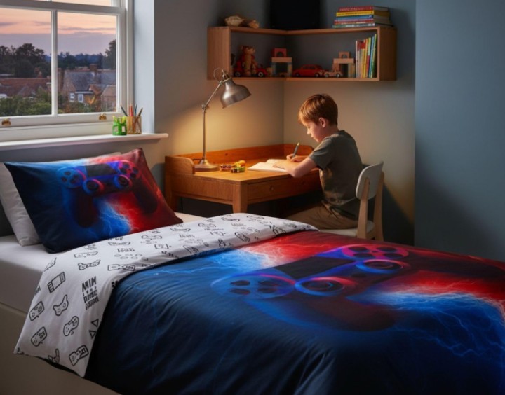Homewish Gamer Gaming Bedding Sets Single Size,Lightnings Gamepad Duvet Cover