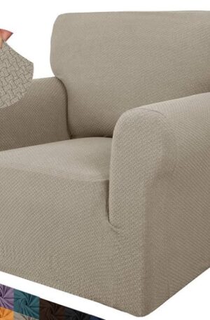 Super Stretch Non Slip Chair Slipcover with Arms Dogs Pet Friendly 1-Piece