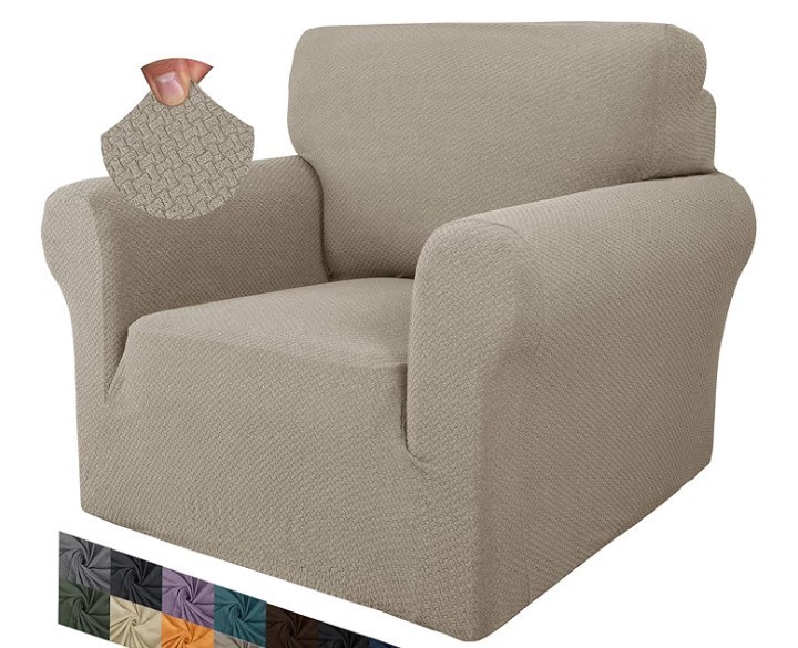 Super Stretch Non Slip Chair Slipcover with Arms Dogs Pet Friendly 1-Piece