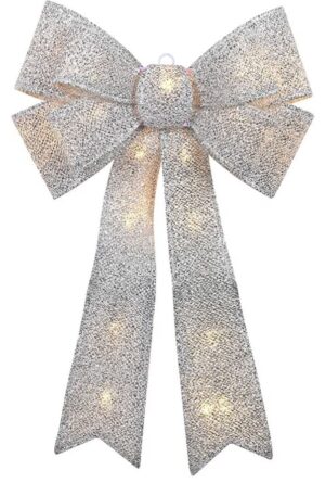 Taylor & Brown 60cm Large Light Up Xmas Home Decor Indoor Outdoor (Silver)