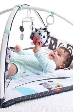 Tiny Love Black & White Gymini, 2-in-1 Musical Baby Play Mat, Missing 1 toy