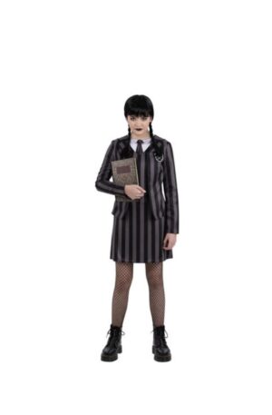 Wednesday School Uniform Character Girls Fancy Dress Addams Halloween Costume