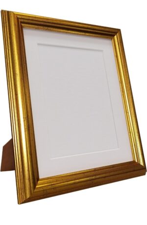 48 Gold Picture Photo Frame with White Mount 12 x 10 Image Size 9 x 7