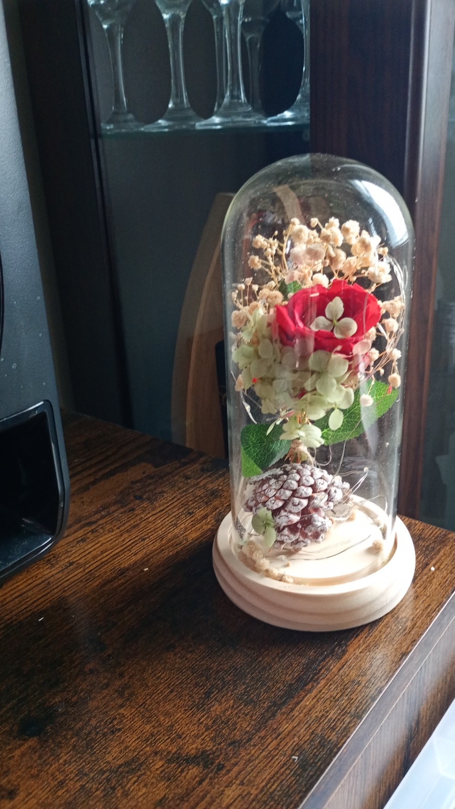 Beauty and The Beast Glitter Rose Gifts, Eternal Rose Enchanted Sparkly Flower