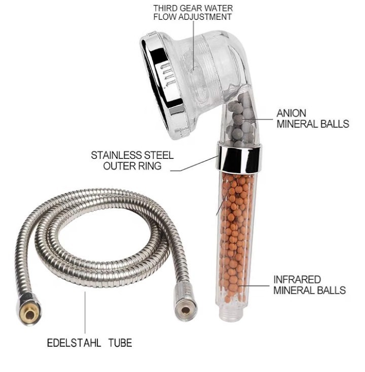 Cobbe Shower Head Set with Hose and Bracket, Filter Filtration - Image 4
