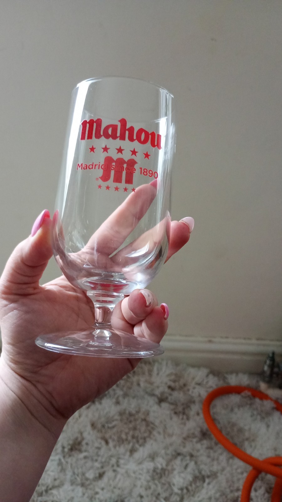 Mahou Goblet Glass x 2 - Official Half Pint Glasses Brand New Red Logo - Image 3