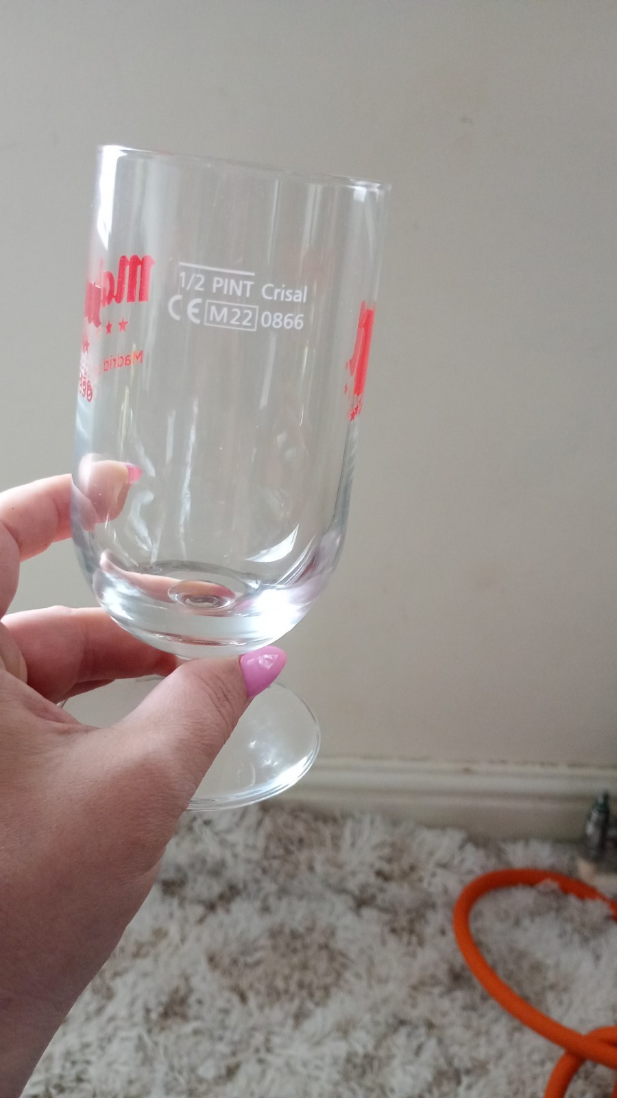 Mahou Goblet Glass x 2 - Official Half Pint Glasses Brand New Red Logo - Image 5