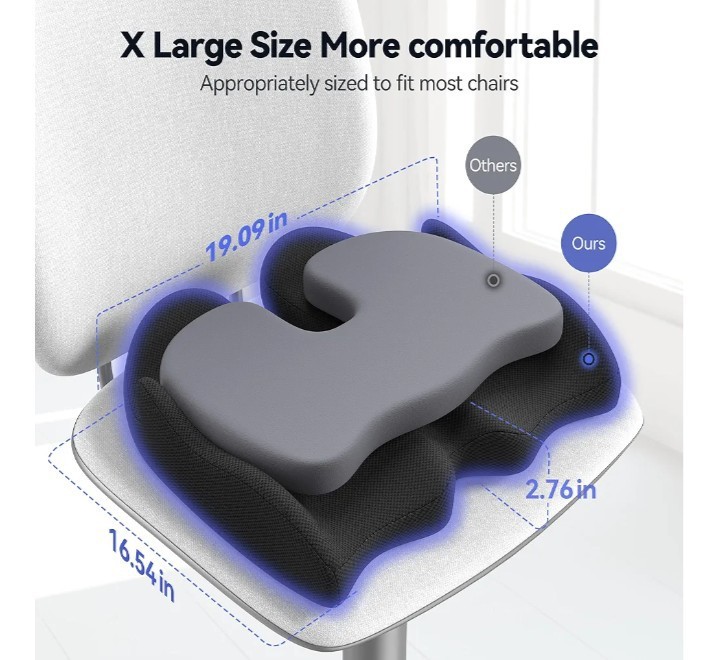 Seat Cushion for Office Gamming Chair Memory Foam Coccyx Pain Relief Pillow UK - Image 3