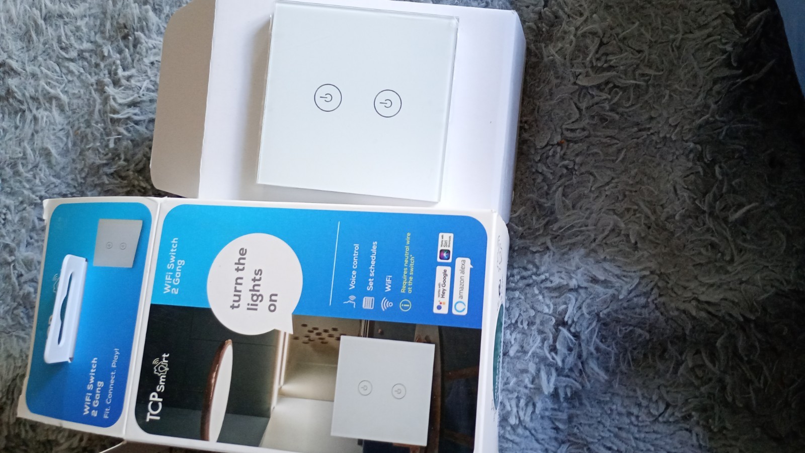 TCP 2 Gang 1 Way Smart Light Switch - White