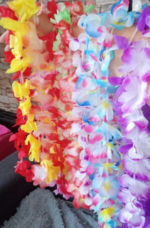 12xHawaiian Leis Necklace Tropical Flower Necklace for Summer Theme Party Beach