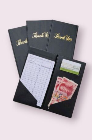 13x Waiter Book 2 In 1 Black PU Leather  Card Pocket Serving Book Multipack