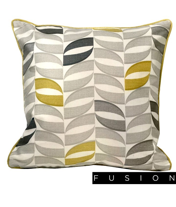 Fusion COPELAND Ochre Geometric 100% Cotton Cover Cushions 43x43cm 2pack