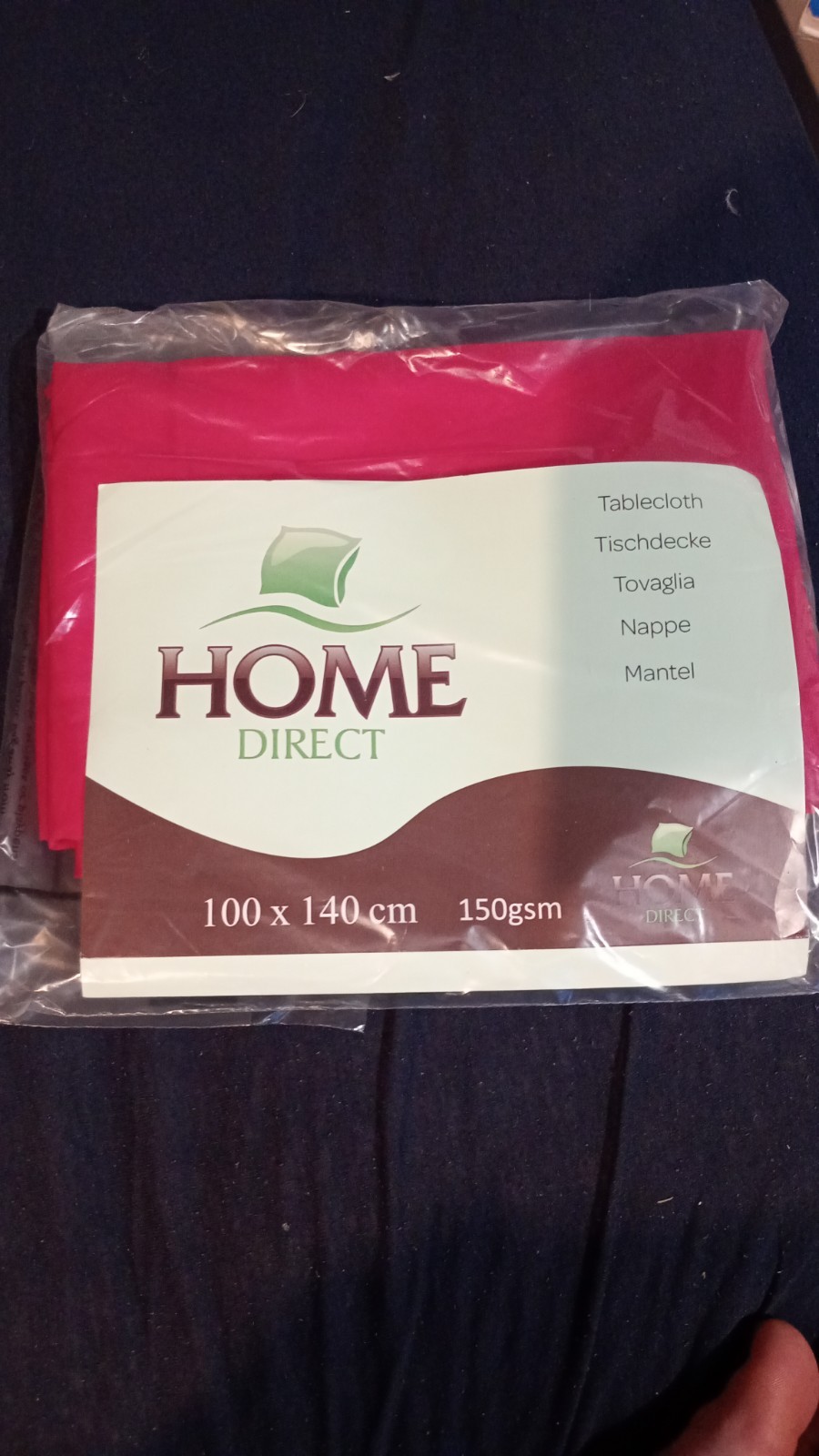 Home Direct Rectangular Rectangle Fabric Tablecloth 100cm x 140cm Fuchsia - Image 3