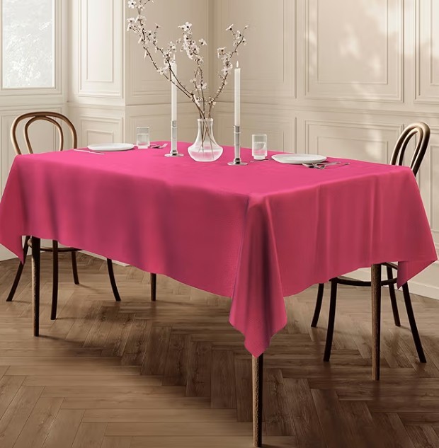Home Direct Rectangular Rectangle Fabric Tablecloth 100cm x 140cm Fuchsia