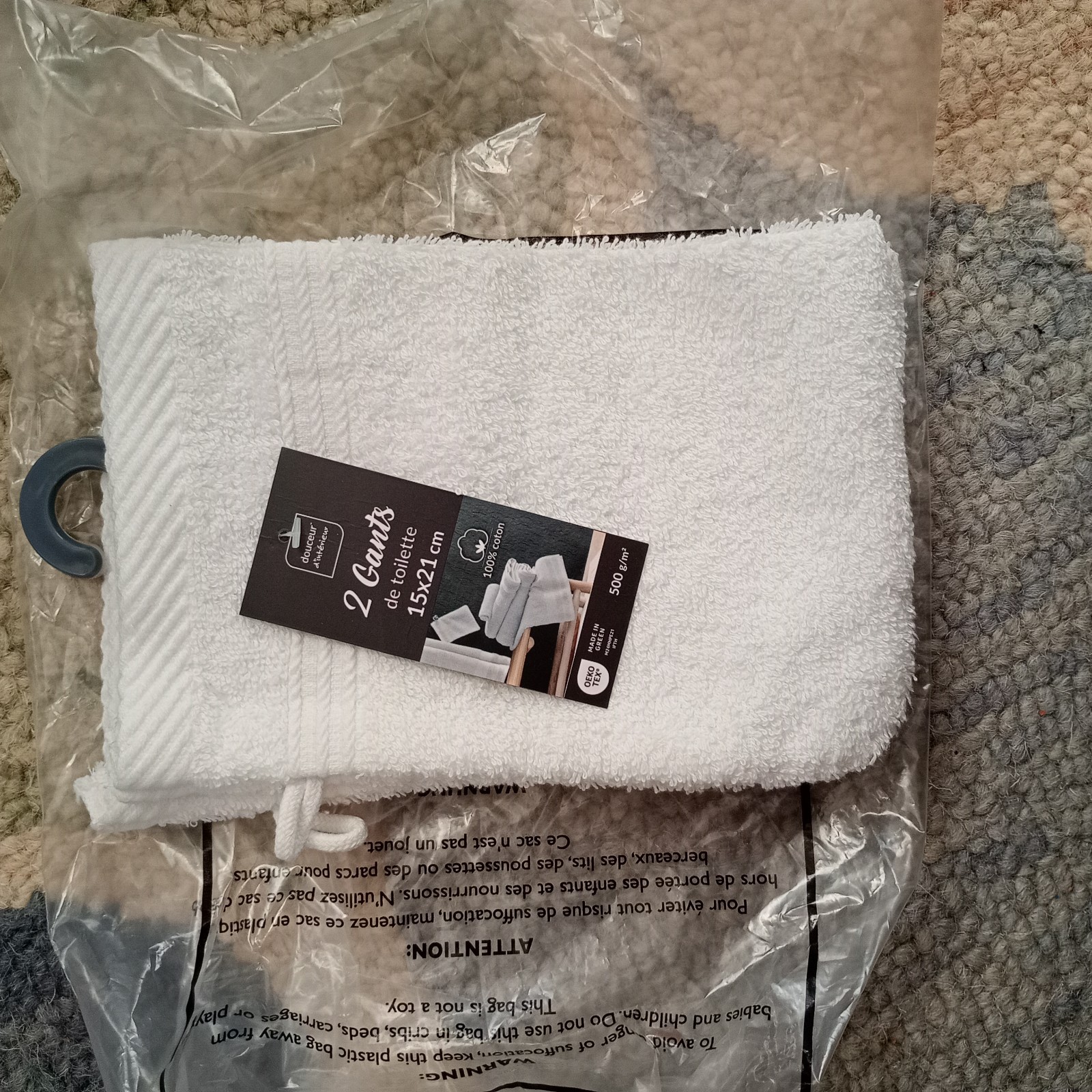 Set Of 2 Washcloth Size 15*21cm