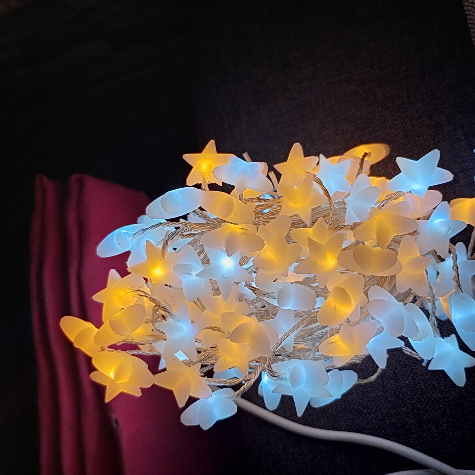 120 LED Star Cluster Christmas Lights - White/Warm White - 3M - Image 6