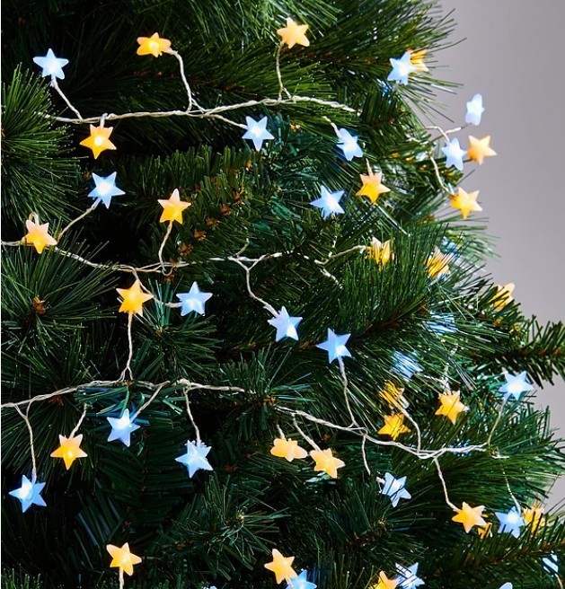 120 LED Star Cluster Christmas Lights - White/Warm White - 3M