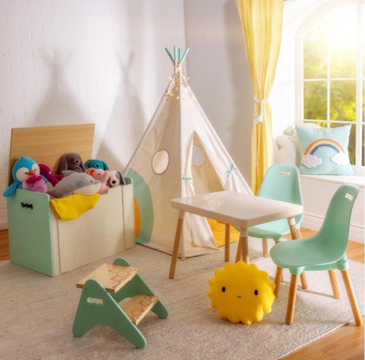 B. toys – Table and Chair Set – Furniture For Toddlers 1 Craft Table & 2 Chairs - Image 4