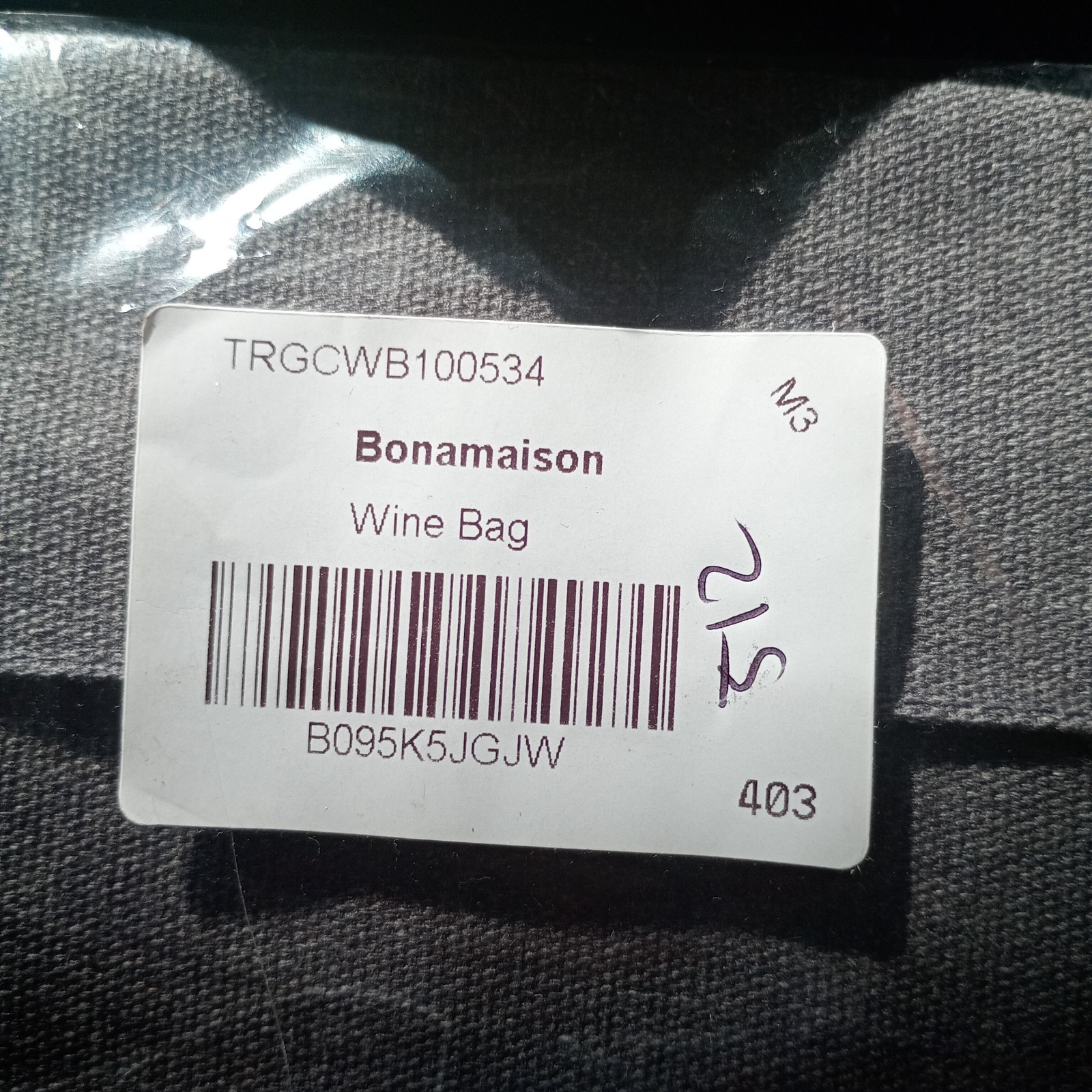 Bonamaison Digitally Printed 50% Cotton - 50% Polyester Wine Bag,Size: 31 x 9 Cm - Image 3