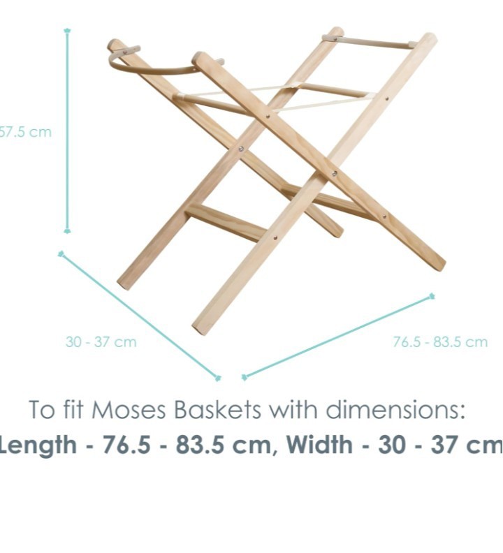 Clair de Lune Self Assembly Natural Moses Basket Folding Stand - Image 3