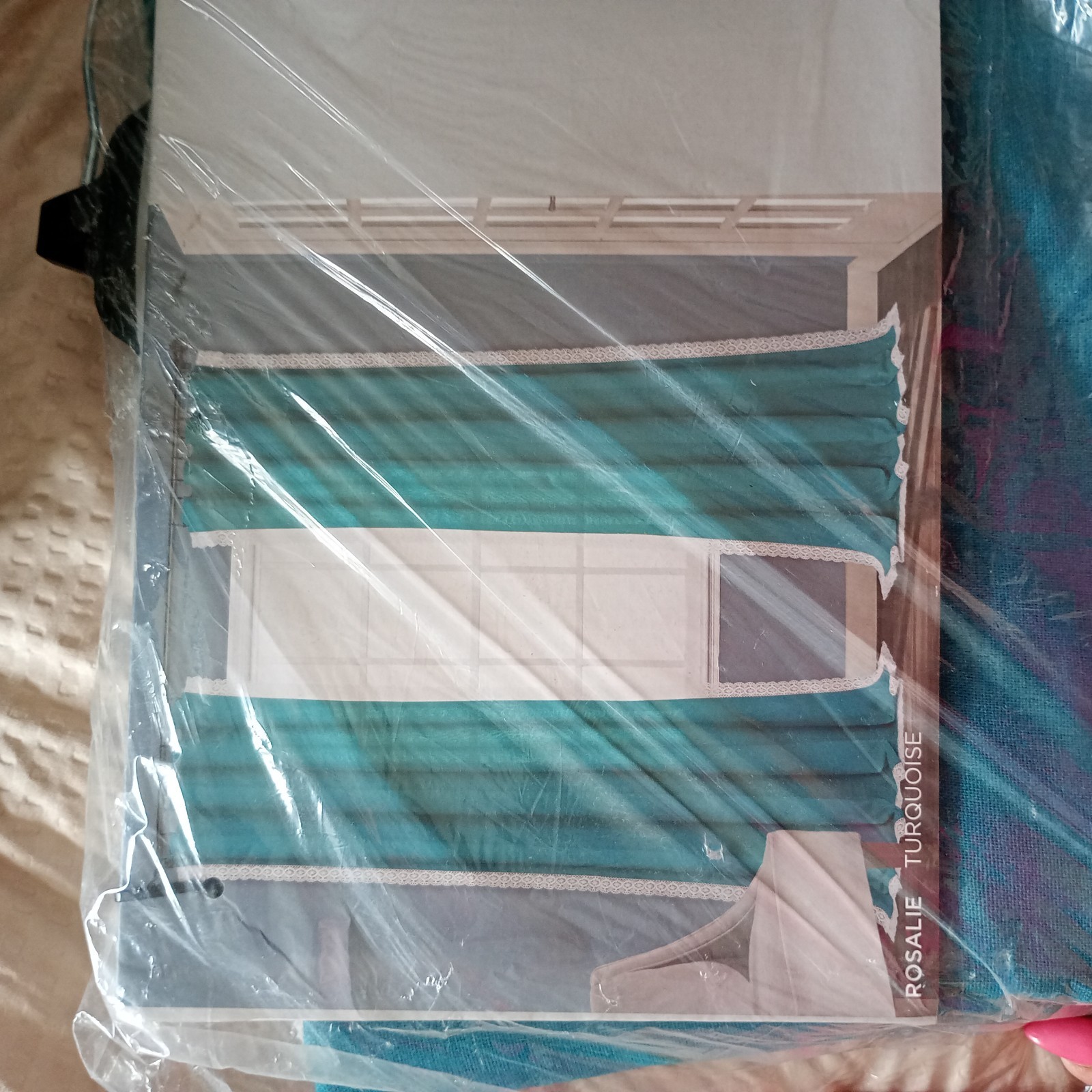 Lush Decor Turquoise Rosalie Window Curtains Farmhouse, (Pair), 84” x 54, - Image 5