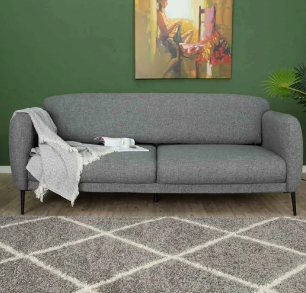 Modern Shaggy Rug Geometric Grey 120X170Cm - Image 3