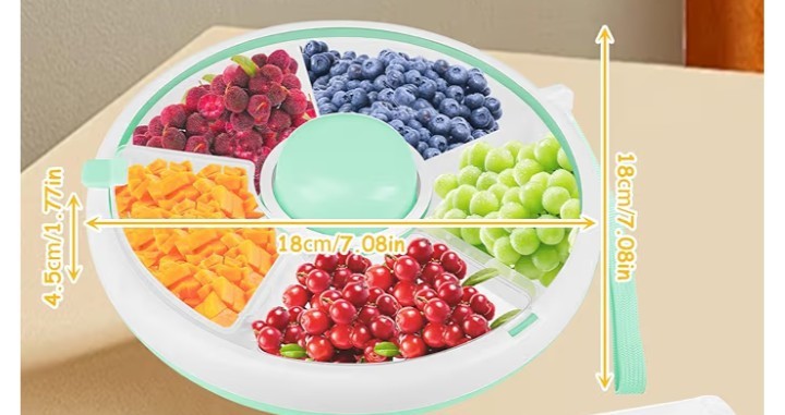Snack Spinner Rotating Storage,Snack Box with 5 Compartments Without 2 Clips - Image 3