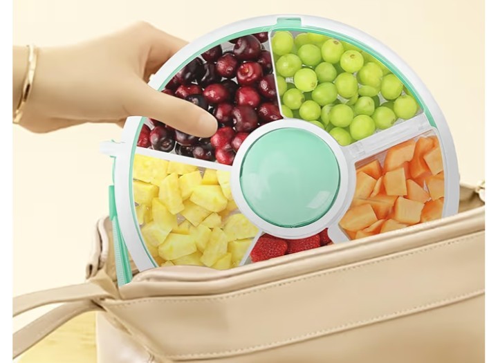 Snack Spinner Rotating Storage,Snack Box with 5 Compartments Without 2 Clips - Image 4