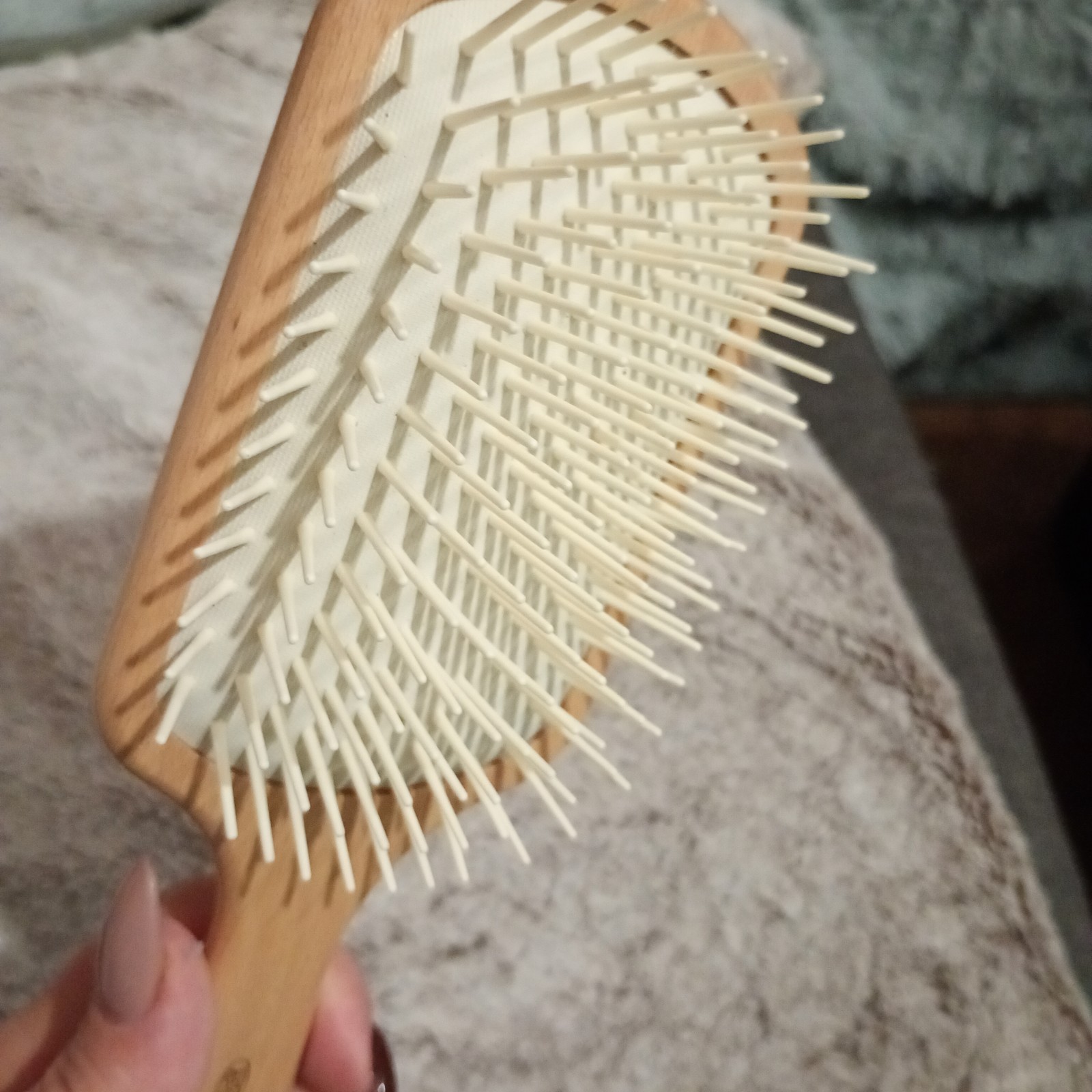 3VE Premiere 2092 Large Head Hair Brush with Beechwood Handle, Whale Spikes - Image 3