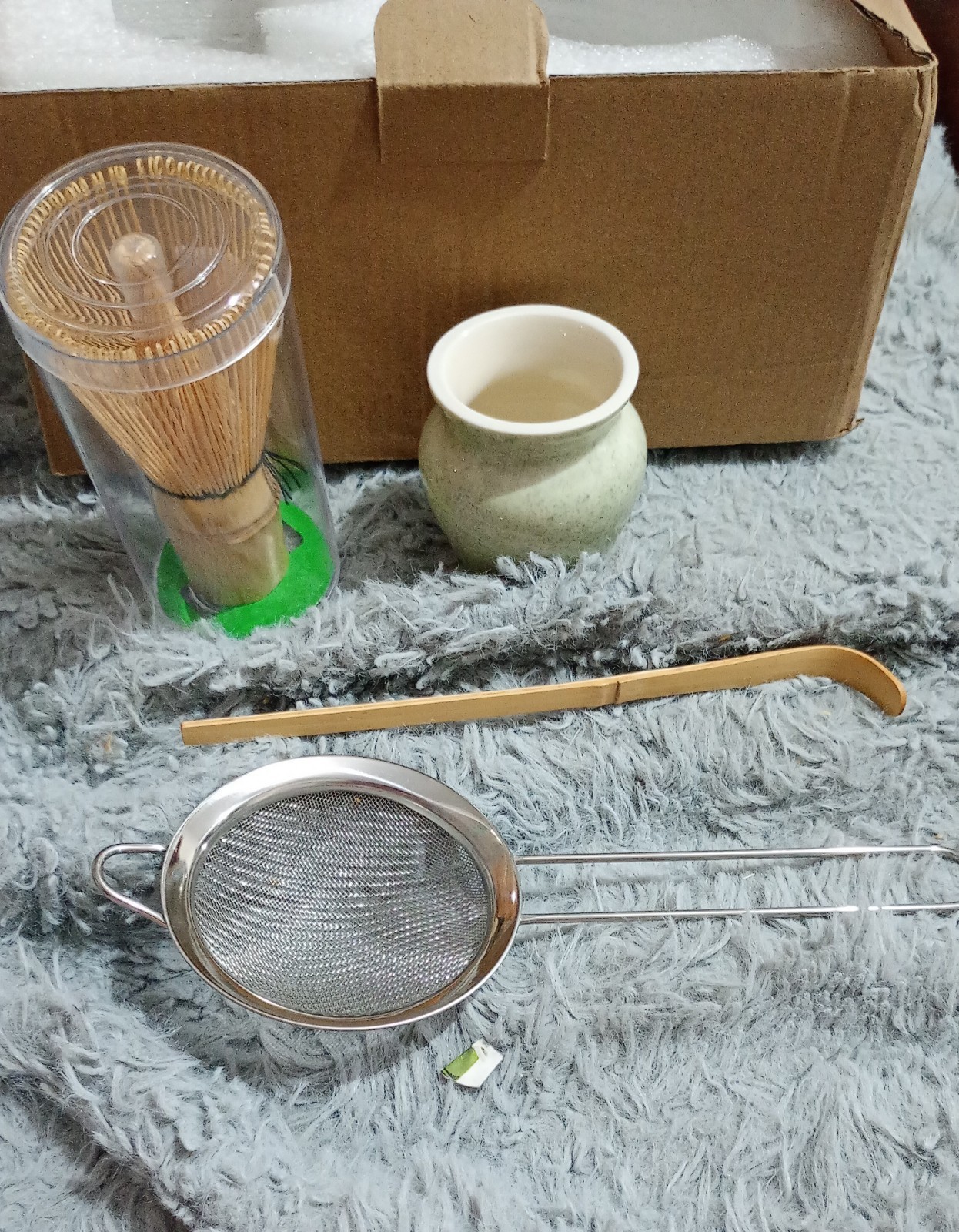 4PCS Matcha Whisk Set, Matcha Whisk, Matcha Sifter, Matcha Whisk Holder, Spoon