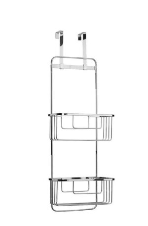 Croydex Hanging Double Storage Basket - Chrome Plated H71 X W24,3 X D13cm
