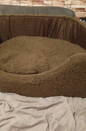 Feandrea by Songmics Brown Fluffy Dog Bed for Small Dogs