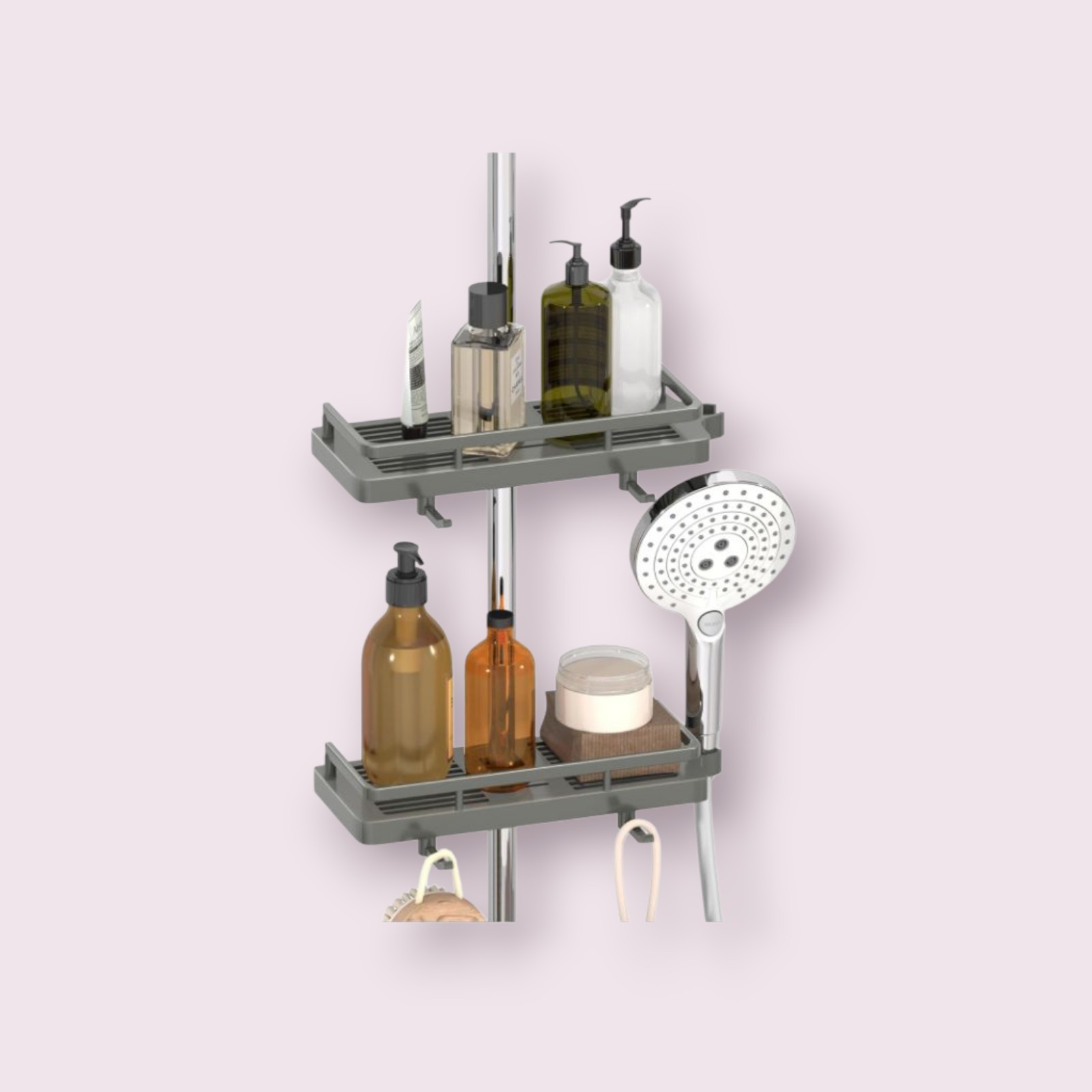 Shower Caddy Bathroom Shelf Storage Shelf No Drilling Organiser Holder Brackets