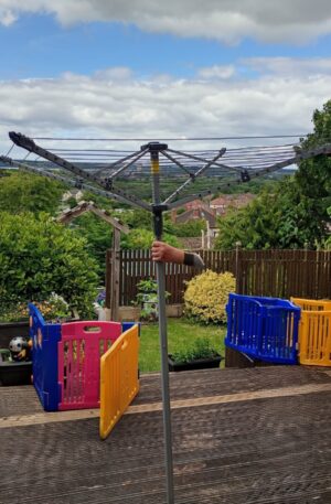 Addis 50m 4 Arm Rotary Airer With Cover and Ground Spike