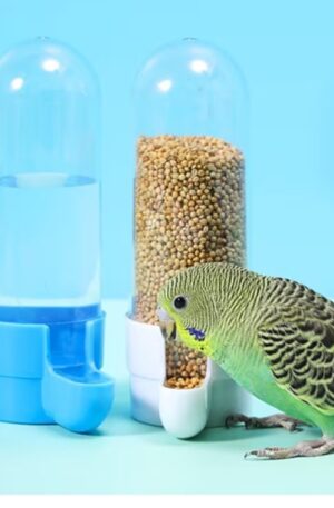 Automatic Bird Water Feeder, 2Pcs Bird Water Dispenser, (White and Blue)