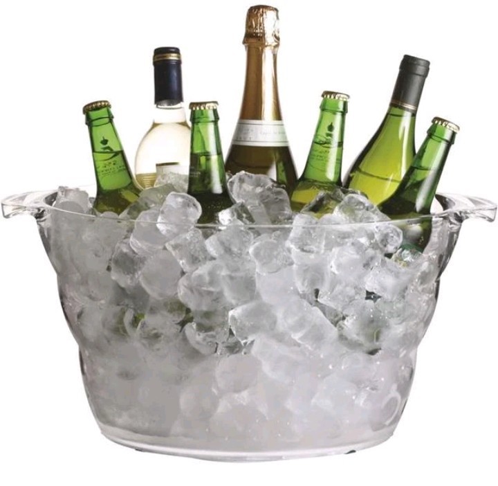Ice Bucket Wine Cooler Party Tub Large Clear Water Beer Bar Beverage Cold Soda