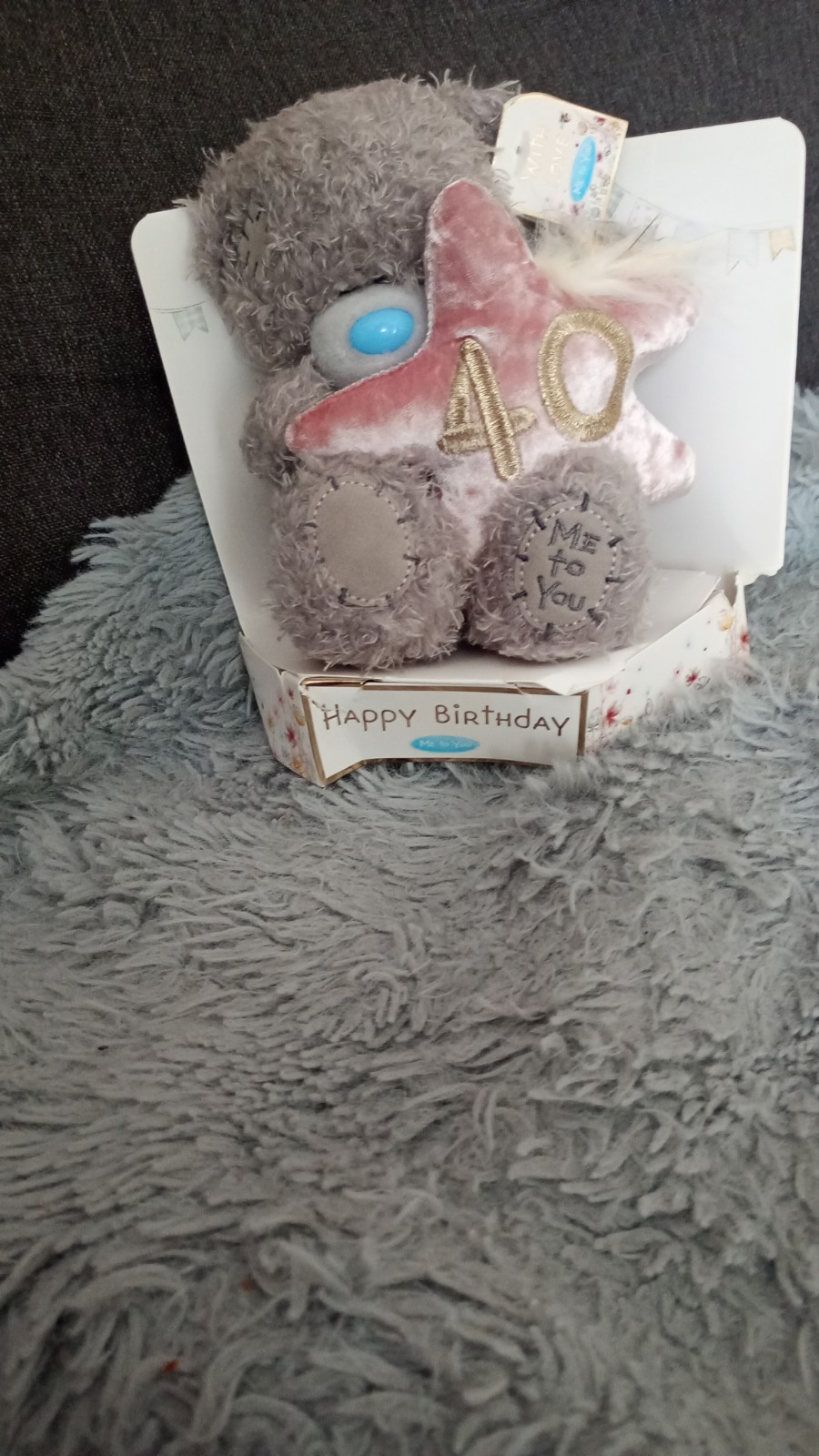 Me To You Tatty Teddy Plush 15cm-High 40th Birthday Bear On Luxury Gift Plinth