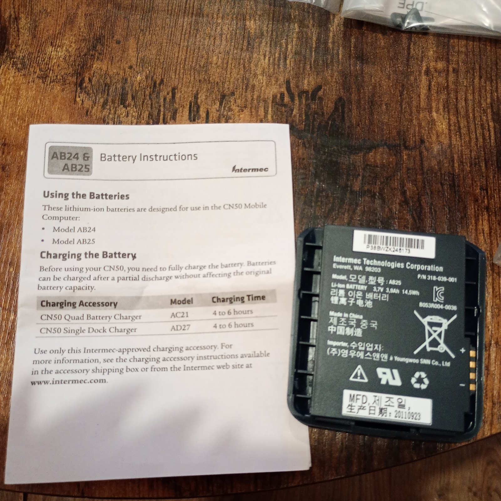 6 Pack Battery For INTERMEC 318-052-001, 318-052-011, AB24, AB25, CN50, CN51 - Image 4
