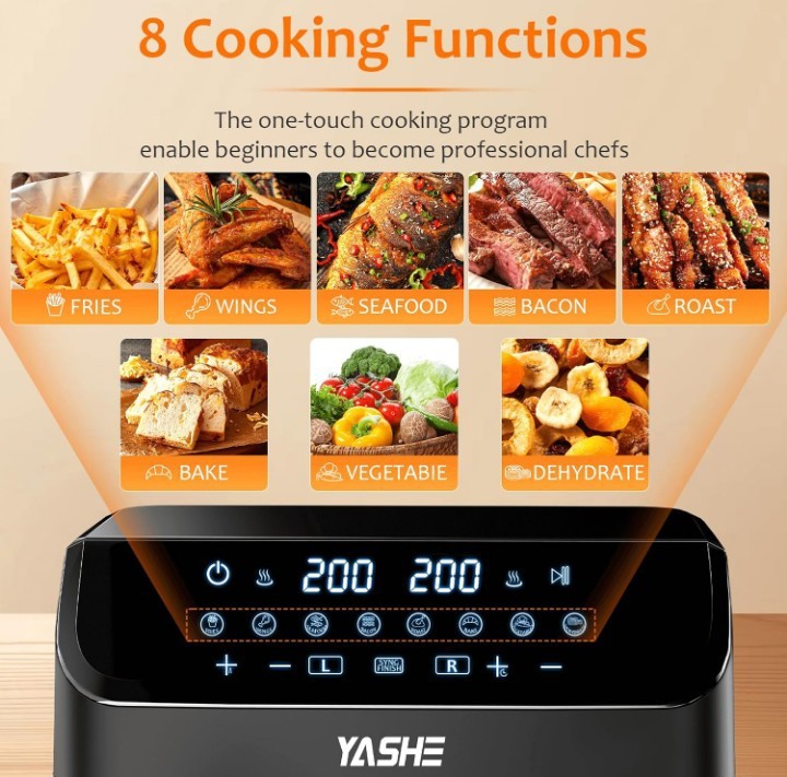 9L Dual Air Fryer with 2 Independent 4.5L Drawers, Left Drawer Not Working - Image 5