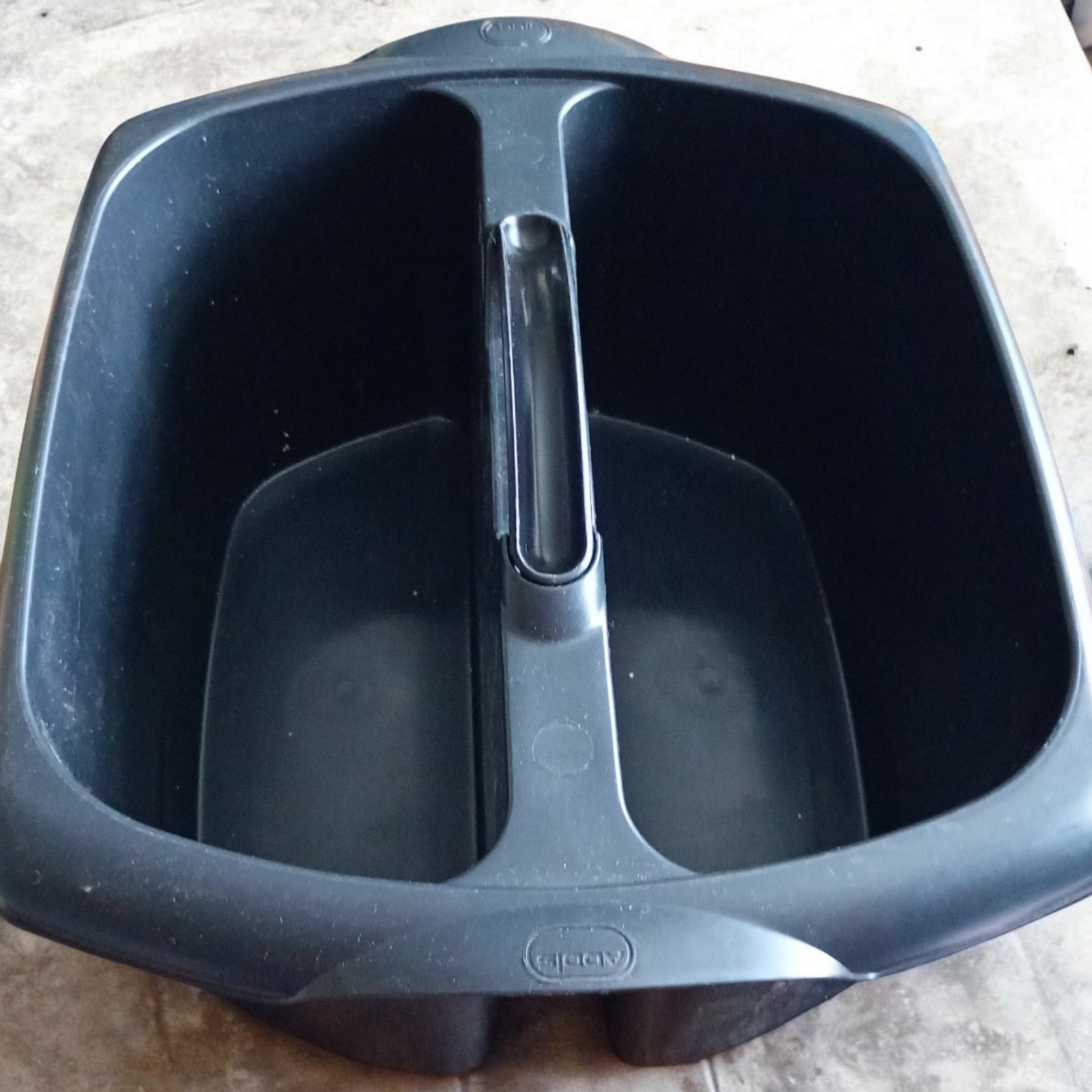 ADDIS 516932 Utility Cleaning Caddy With Twin Compartment and Handle Black - Image 3