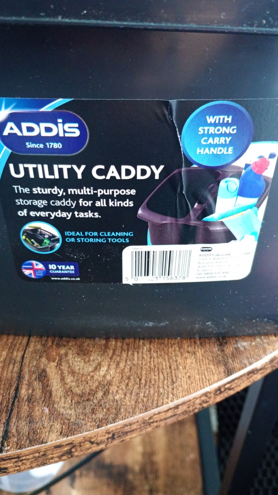 ADDIS 516932 Utility Cleaning Caddy With Twin Compartment and Handle Black - Image 4