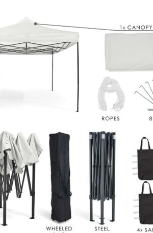 All Seasons Gazebos 3m x 4.5m Pop Up Gazebo White Without Sandbags