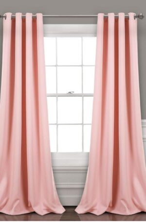 Lush Decor Insulated Grommet Blackout Curtains Panel Pair, 52" W x 84" L, Pink