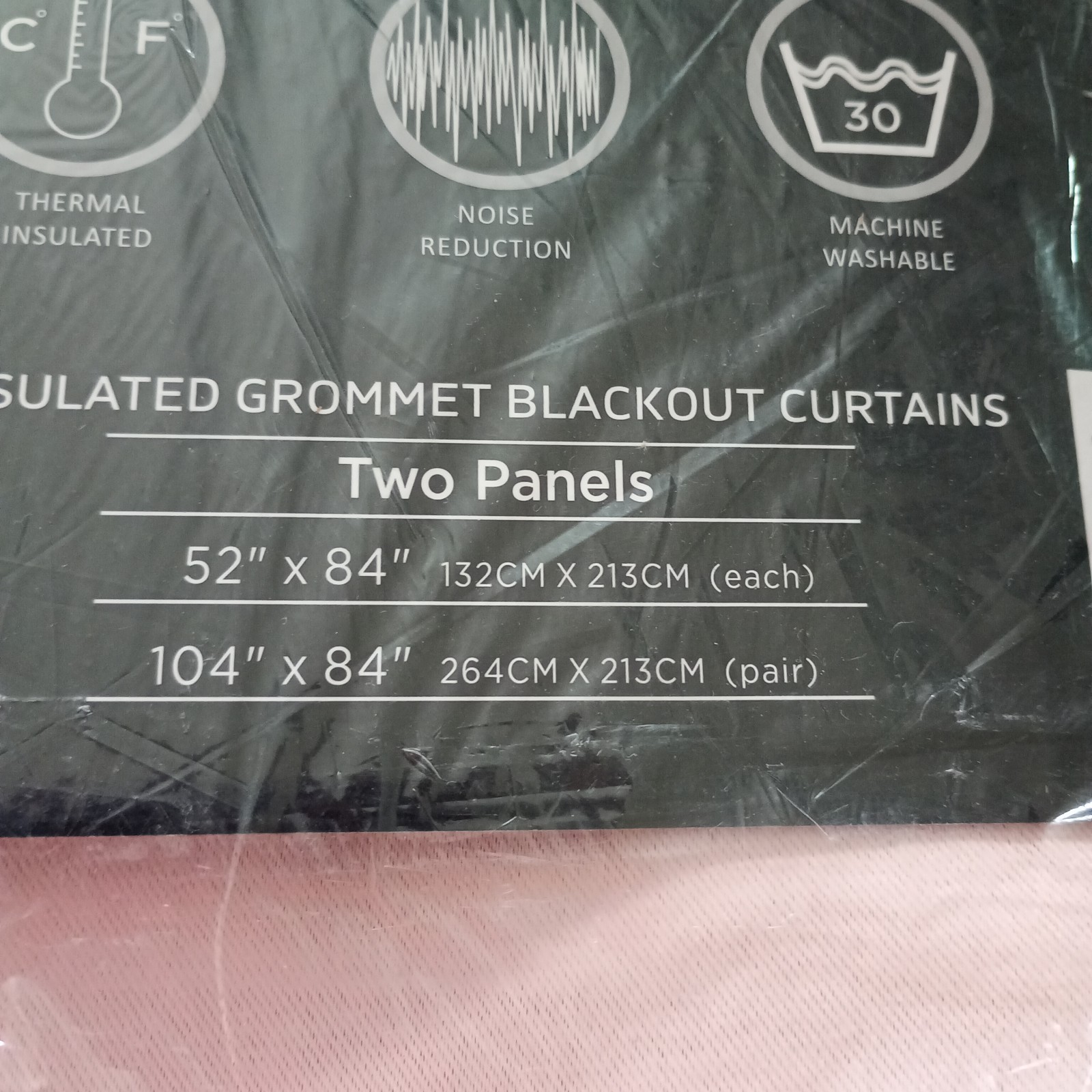 Lush Decor Insulated Grommet Blackout Curtains Panel Pair, 52" W x 84" L, Pink - Image 5