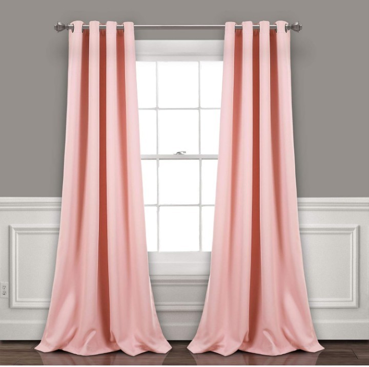 Lush Decor Insulated Grommet Blackout Curtains Panel Pair, 52" W x 84" L, Pink