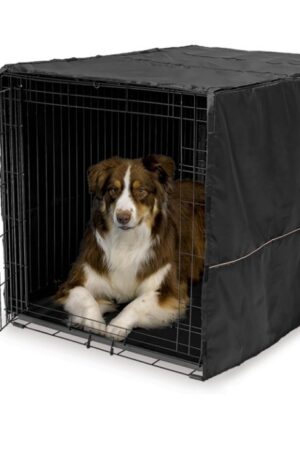 MidWest Homes for Pets Large Dog Crate Cover Black Polyester Privacy Protection